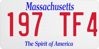 MA license plate 197TF4