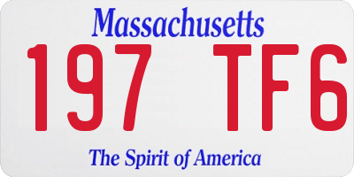 MA license plate 197TF6