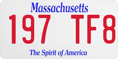 MA license plate 197TF8