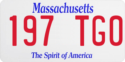 MA license plate 197TG0