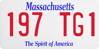 MA license plate 197TG1