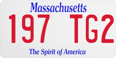 MA license plate 197TG2