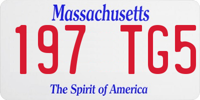 MA license plate 197TG5