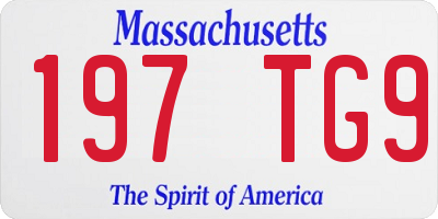 MA license plate 197TG9