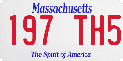MA license plate 197TH5