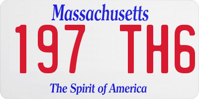 MA license plate 197TH6