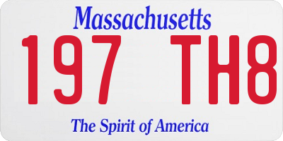 MA license plate 197TH8