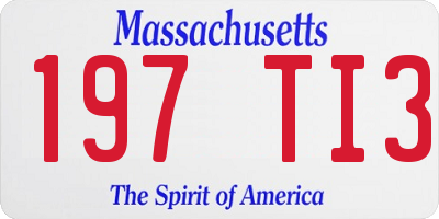 MA license plate 197TI3