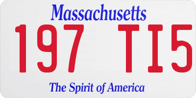 MA license plate 197TI5