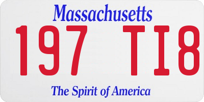MA license plate 197TI8