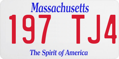 MA license plate 197TJ4