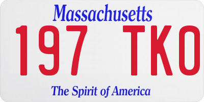 MA license plate 197TK0