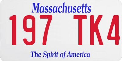MA license plate 197TK4