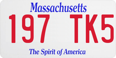 MA license plate 197TK5