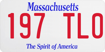MA license plate 197TL0