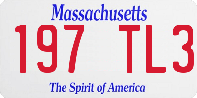 MA license plate 197TL3