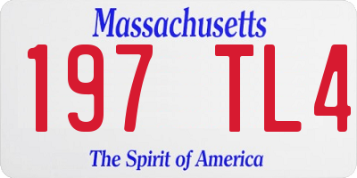 MA license plate 197TL4