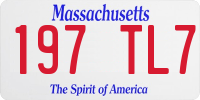 MA license plate 197TL7