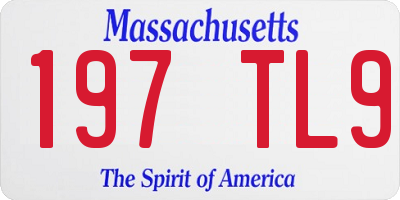 MA license plate 197TL9
