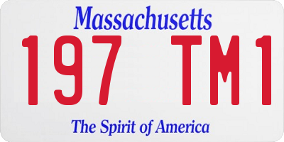 MA license plate 197TM1