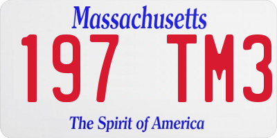 MA license plate 197TM3