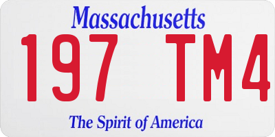MA license plate 197TM4