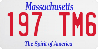 MA license plate 197TM6