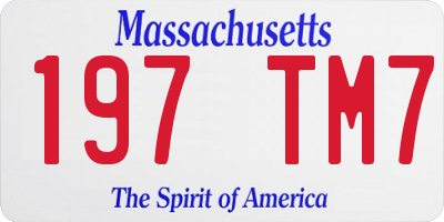 MA license plate 197TM7