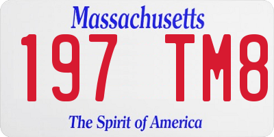 MA license plate 197TM8