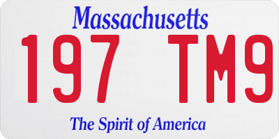 MA license plate 197TM9