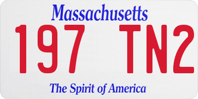 MA license plate 197TN2