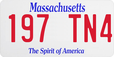MA license plate 197TN4