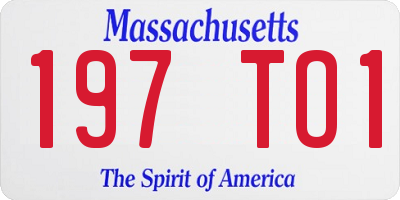 MA license plate 197TO1