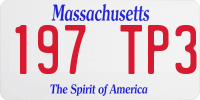 MA license plate 197TP3