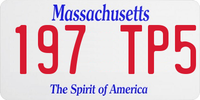 MA license plate 197TP5