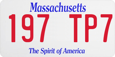 MA license plate 197TP7