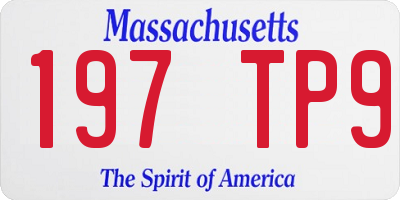 MA license plate 197TP9