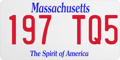 MA license plate 197TQ5