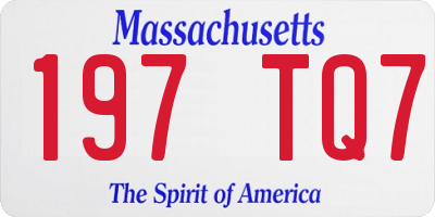 MA license plate 197TQ7