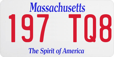 MA license plate 197TQ8