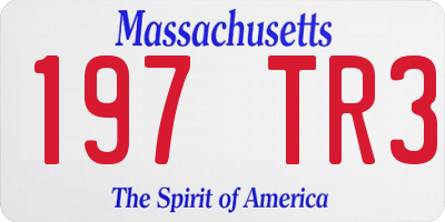 MA license plate 197TR3