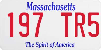 MA license plate 197TR5
