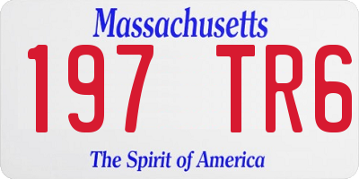 MA license plate 197TR6