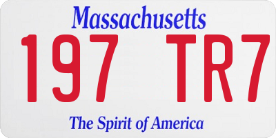 MA license plate 197TR7