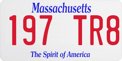 MA license plate 197TR8