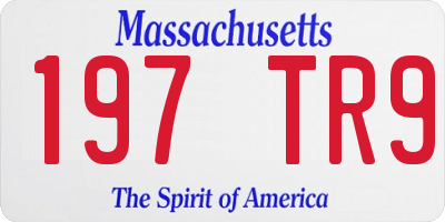 MA license plate 197TR9