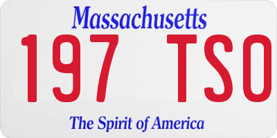 MA license plate 197TS0