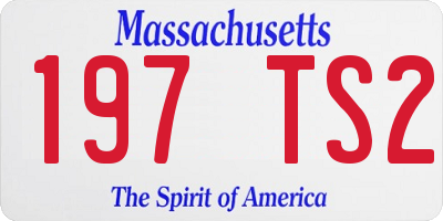 MA license plate 197TS2