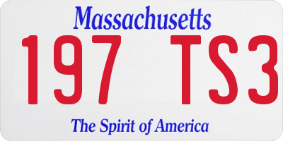 MA license plate 197TS3