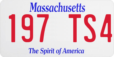 MA license plate 197TS4